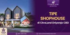 Tipe Shophouse di CitraLand Driyorejo CBD