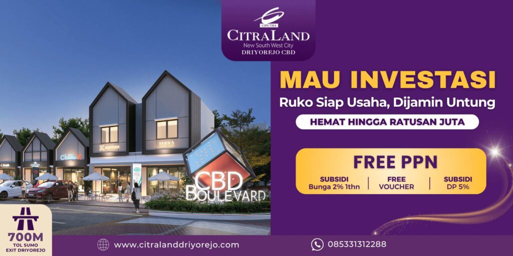 Investasi Ruko Siap Usaha