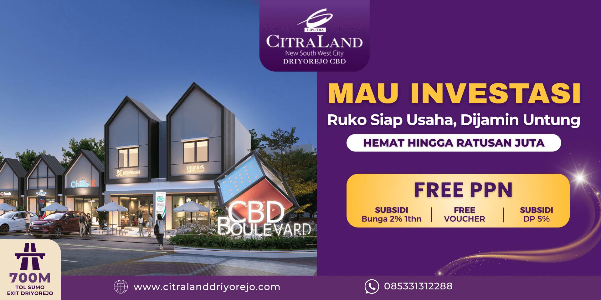 Investasi Ruko Siap Usaha