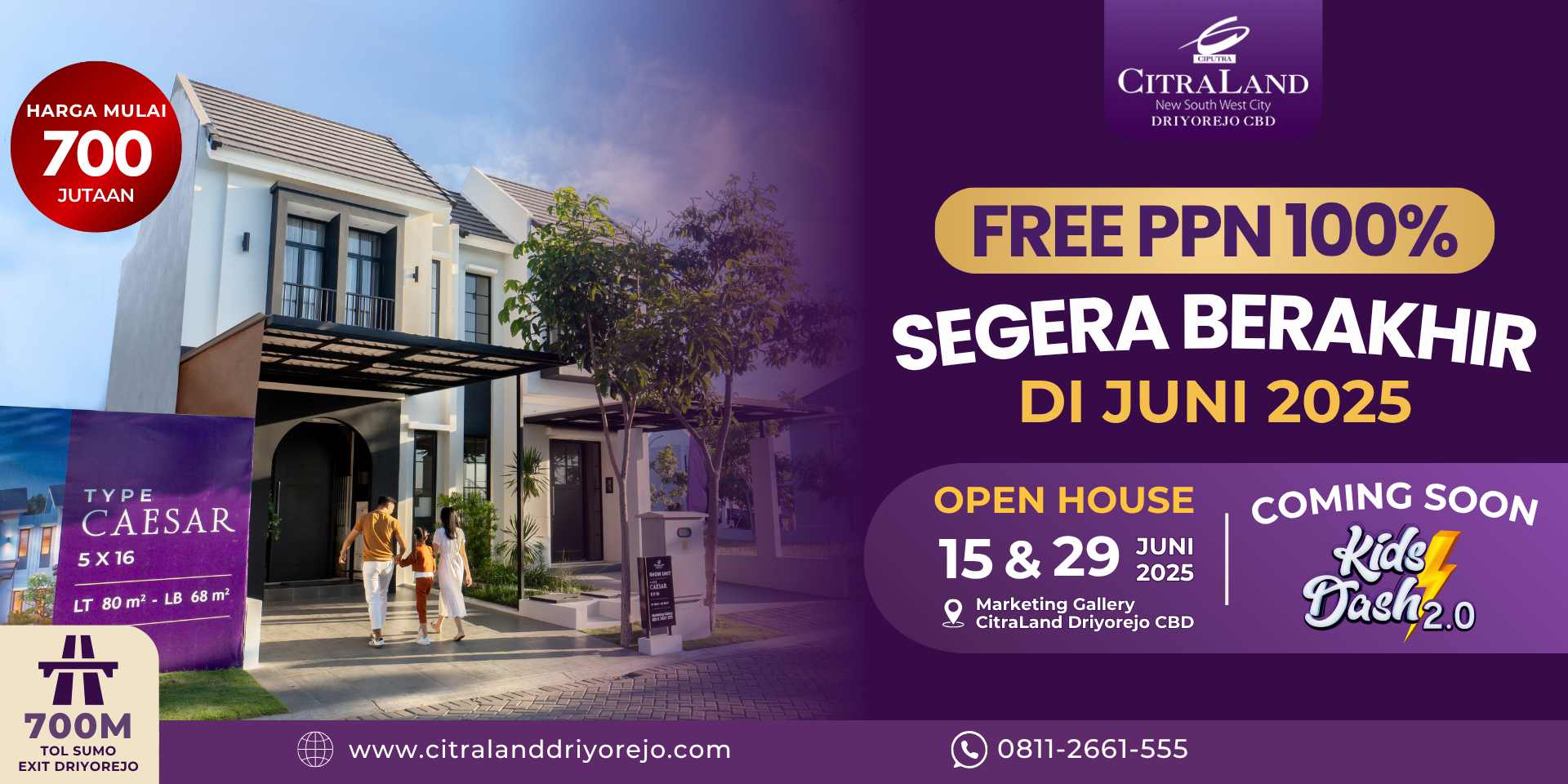 Promo Free PPN 100% CitraLand Driyerejo CBD